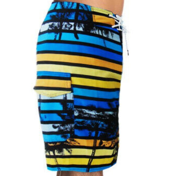 NWT PALMS SUMMER SURF BEACH MEN SWIMWEAR TRUNKS SLIM FIT BOARD SHORTS SIZE S M - Picture 3 of 4